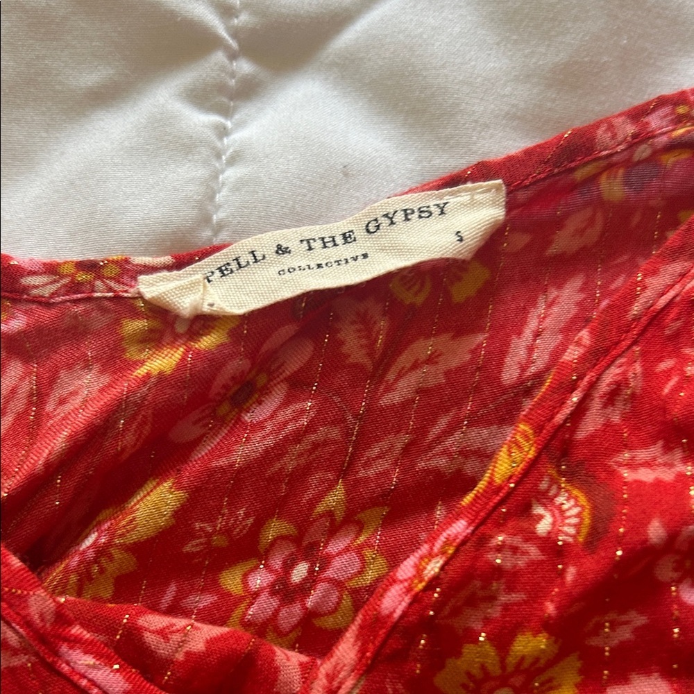 Spell & The Gypsy Floral Red Spaghetti Strap Dress - Picture 5 of 7